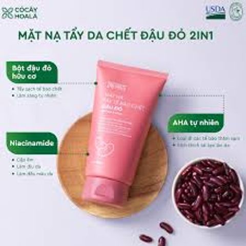Mặt Nạ Tẩy Tế Bào Chết Đậu Đỏ Cỏ Cây Hoa Lá - Dưỡng Ẩm, Sáng Da, Giúp Da Mịn Màng, Hỗ Trợ Cho Mọi Loại Da - 150g